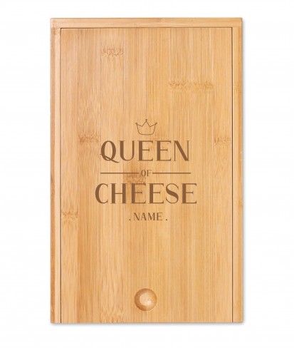Personalised Queen of Cheese Wine & Cheese Board Set